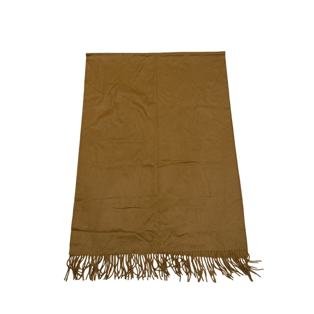 Nordstrom 100% Cashmere Fringe Wrap Scarf Camel Brown Shawl Staple Neutral Fall